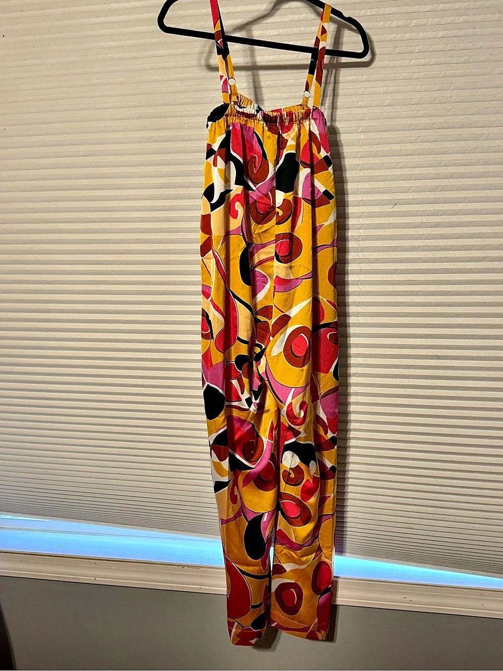 Mello Abstract Print Jumpsuit Yellow & Pink Small  New